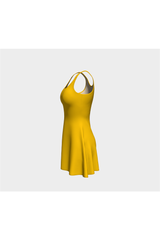 Robe évasée jaune doré