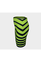 Jupe ajustée zèbre vert citron