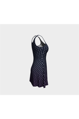 Robe évasée à pois prune