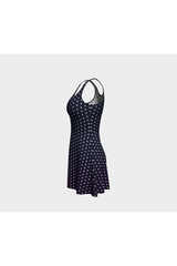 Robe évasée à pois prune