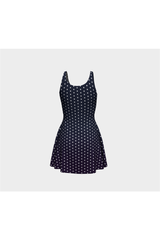Robe évasée à pois prune