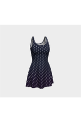 Robe évasée à pois prune