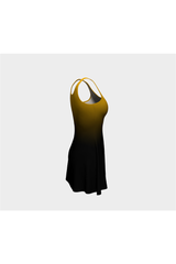 Robe évasée dorée à noire