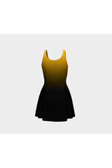 Robe évasée dorée à noire