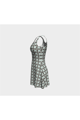 Robe évasée à motif pied-de-poule camouflage