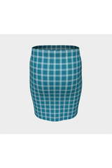 Jupe ajustée bleue Tattersall