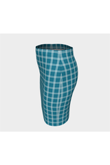Jupe ajustée bleue Tattersall