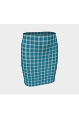 Jupe ajustée bleue Tattersall