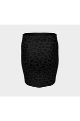Jupe ajustée panthère noire à pois