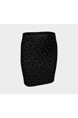 Jupe ajustée panthère noire à pois