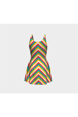 Robe évasée chic à chevrons