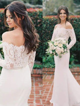 onlybridals Lace Long Sleeve Mermaid Wedding Dress 2020  Boho Bridal Gowns Simple