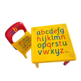 Kids Alphabet Table and Chair Set, Plastic Activity Furniture for Toddler, Study Play Arts Dining Patio Desk for Baby Girls/Boys (Age 3 and Up) RT
