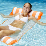 Premium Swimming Pool Float Hammock, Multi-Purpose Inflatable Hammock, Water Hammock Lounge(red, blue, orange)