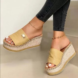 Puimentiua Platform Wedges Slippers Women Sandals 2020 New Female Shoes Fashion Heeled Shoes Casual Summer Slides Slippers Women