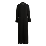 Women Sexy Casual Shirt Dress Long Sleeve Deep V Neck Split Solid Long Maxi Dress Women Sexy Casual Shirt Dress Long Sleeve Deep V Neck Split Solid Long Maxi Dress