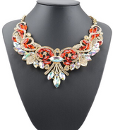 Women Necklace Jewelry Flower Fashion Pendant Necklaces Link Chain Alloy Flowers Female Necklace Evening Party Wedding