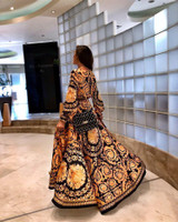 Sexy Boat Neck Glitter Deep V Neck Print Party Dress Formal Long Dress Sexy Clubwear