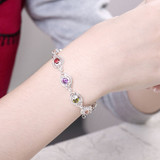 Pretty Colorful Multi Colors Bracelets 925 Sterling Silver With Extender Woman Lady Bracelet Bangle Jewelry Top Sell