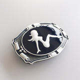 Western Zinc alloy Leather Belt Buckle Vintage Motorcycle girl Pattern