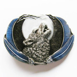 Jeansfriend New Enamel Western Wolf Moon Oval Belt Buckle