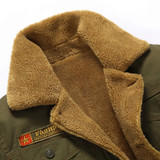 Men Winter Bomber Jacket Air Force Pilot Jacket Warm Fur Collar Army Tactical Fleece Jacket