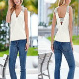 Women Elegant Tank Tops Sleeveless V-neck Casual Sexy  Blouse Shirt Women Elegant Tank Tops Sleeveless V-neck Casual Sexy  Blouse Shirt