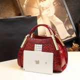 High Quality Luxury Diamond Handbag  Crocodile Pattern