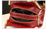 High Quality Luxury Diamond Handbag  Crocodile Pattern