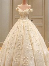 onlybridals  Wedding Dress With Royal Train Sexy Boat Neck Wedding Gowns Lace Long Train Wedding Dress