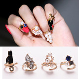 4Pcs/Set Crystal Rings Set