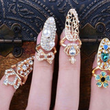High Quality Sparkling Crown Nail Ring Adjustable