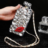 High Quality Crystal Diamond Kiss Perfume Bottle Case For iPhone