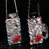 High Quality Crystal Diamond Kiss Perfume Bottle Case For iPhone