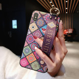 High Quality Vintage Pattern Wrist Strap Case for iPhone