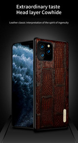 High Quality Retro Splice Genuine Leather Phone Case for iPhone
