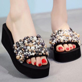 women slides with pearls Flip Flops Cute fashion style ladies slippers and sandals