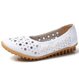Women's Flats Shoe Slipt  Leather Fashion Hollow Out Ladies Shoes Casual