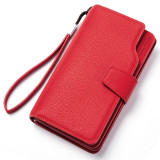 Wallet Female PU Leather Wallet Leisure Purse Black Style 3Fold