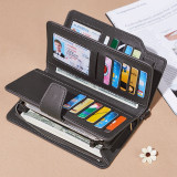 Wallet Female PU Leather Wallet Leisure Purse Black Style 3Fold