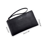 Fashion Women PU Leather Purse Wristlet Zipper Wallet Handbag Envelope Phone