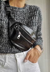 New Women's Waist Bag High Quality Crocodile Women PU Leather Bag