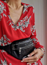 New Women's Waist Bag High Quality Crocodile Women PU Leather Bag