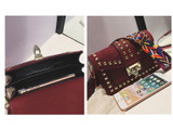 Vintage Velvet Rivets Shoulder Bag Women Messenger Bag Ladies Pu Leather Flap Bag