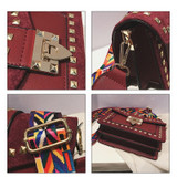 Vintage Velvet Rivets Shoulder Bag Women Messenger Bag Ladies Pu Leather Flap Bag