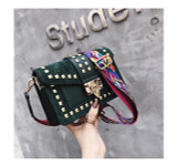 Vintage Velvet Rivets Shoulder Bag Women Messenger Bag Ladies Pu Leather Flap Bag