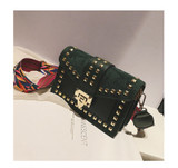 Vintage Velvet Rivets Shoulder Bag Women Messenger Bag Ladies Pu Leather Flap Bag