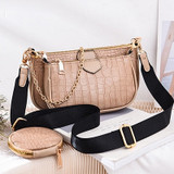 Fashion Crocodile Pattern Women's Shoulder Bag Designer Chain Crossbody Messenger