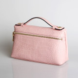 Fashion Crocodile Embossed Leather Women Clutch Make Up Bag Handbags