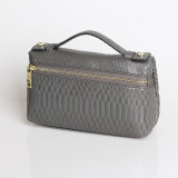 Fashion Crocodile Embossed Leather Women Clutch Make Up Bag Handbags